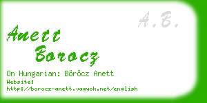 anett borocz business card